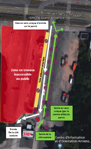 Acces et sortie parvis Cite scolaire Mai 2018 MAJ